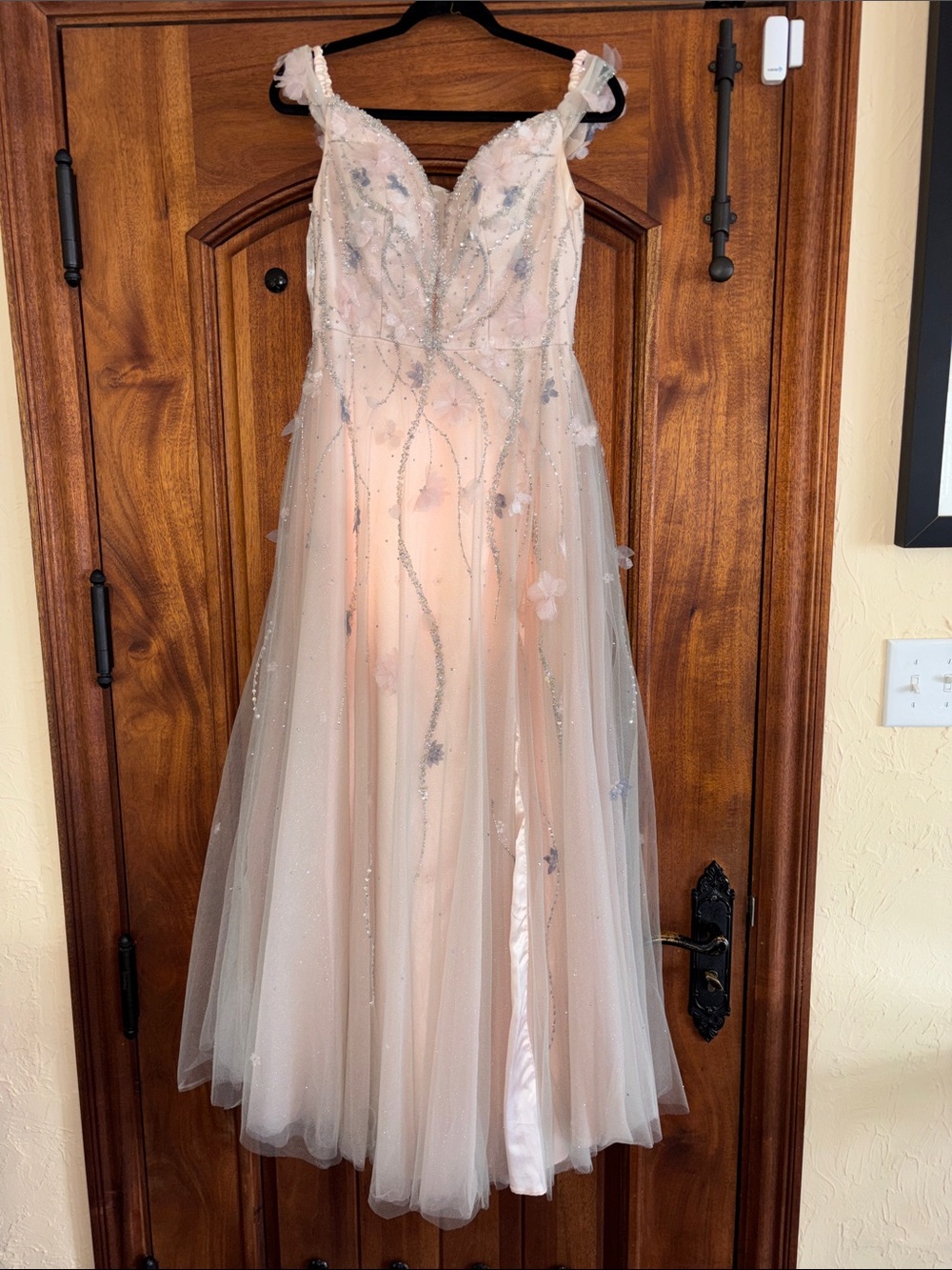 Soft Blush Beaded Tulle Gown
